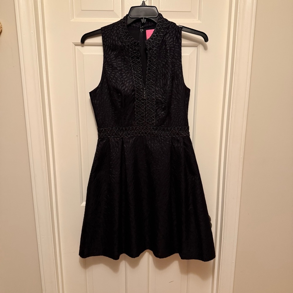 NWT Lilly Pulitzer Franci Dress in Onyx Lagoon Jacquard Size 8 - Picture 5 of 12